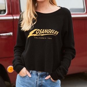 Brandy Melville Los Angeles Long Sleeve Black T-Shirt One Size (XS-M)